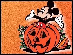 Myszka Miki, Halloween, dynia